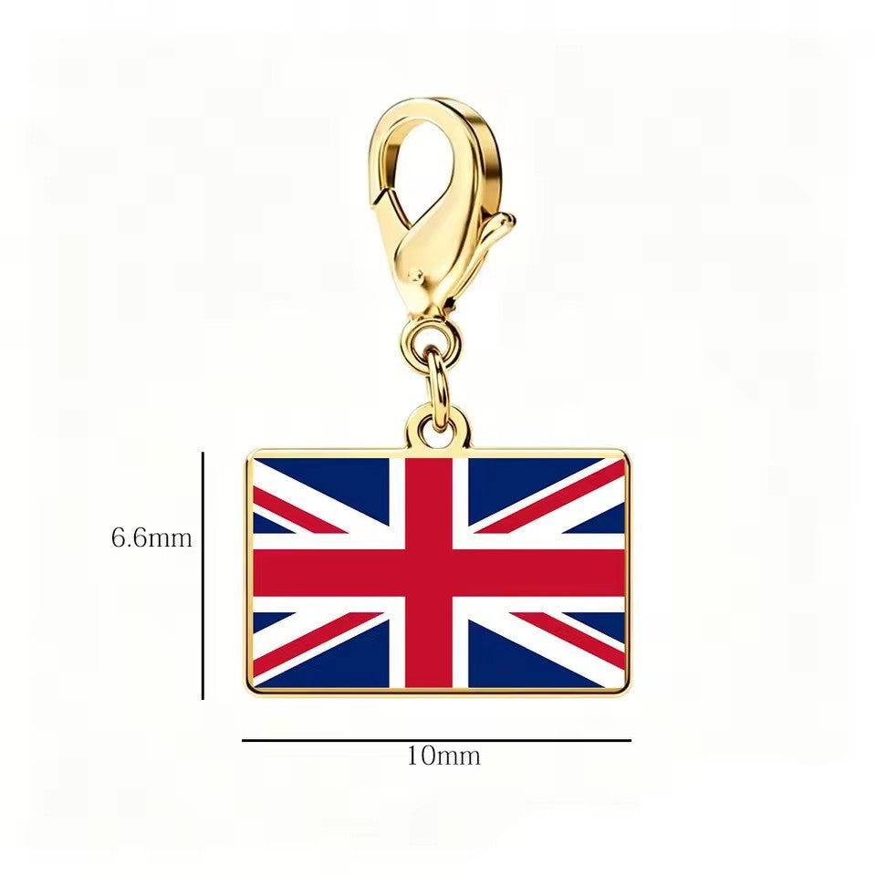 Stainless Steel National Flag Pendant Bracelet