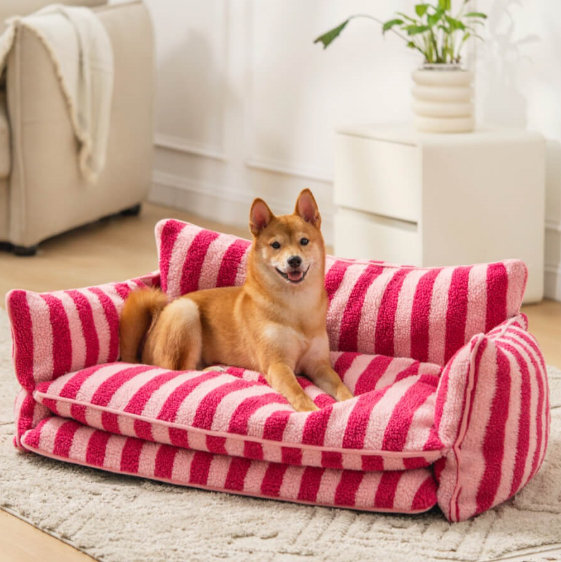Removable Washable Striped Pet Dog Bed