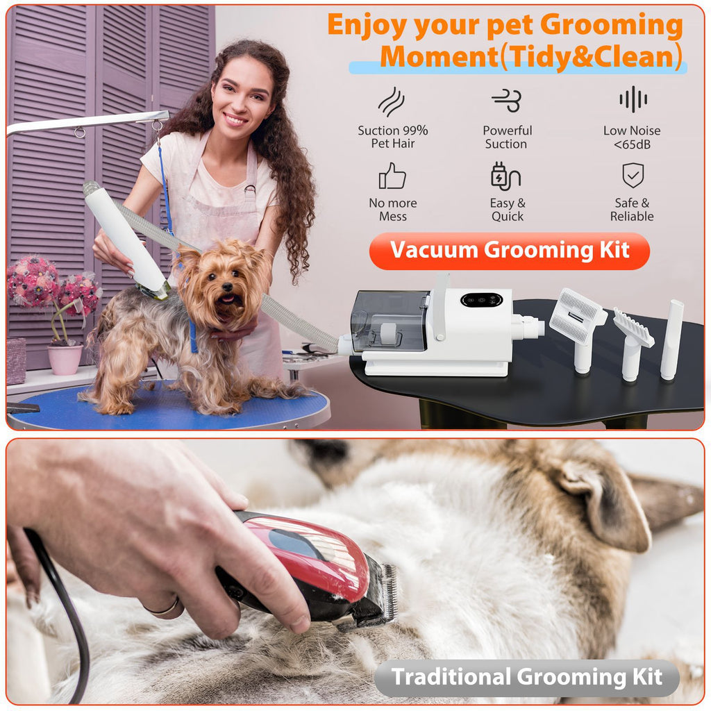 Multifunctional Pet Grooming Blower Suction Trimmer