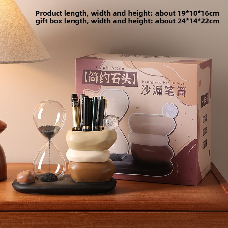 Rotating Panda Pen Holder with Quicksand Art
