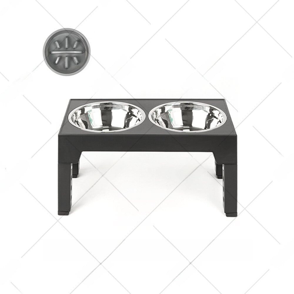 Adjustable Anti-Spill Pet Dog Bowl Stainless Steel Elevated Feeder