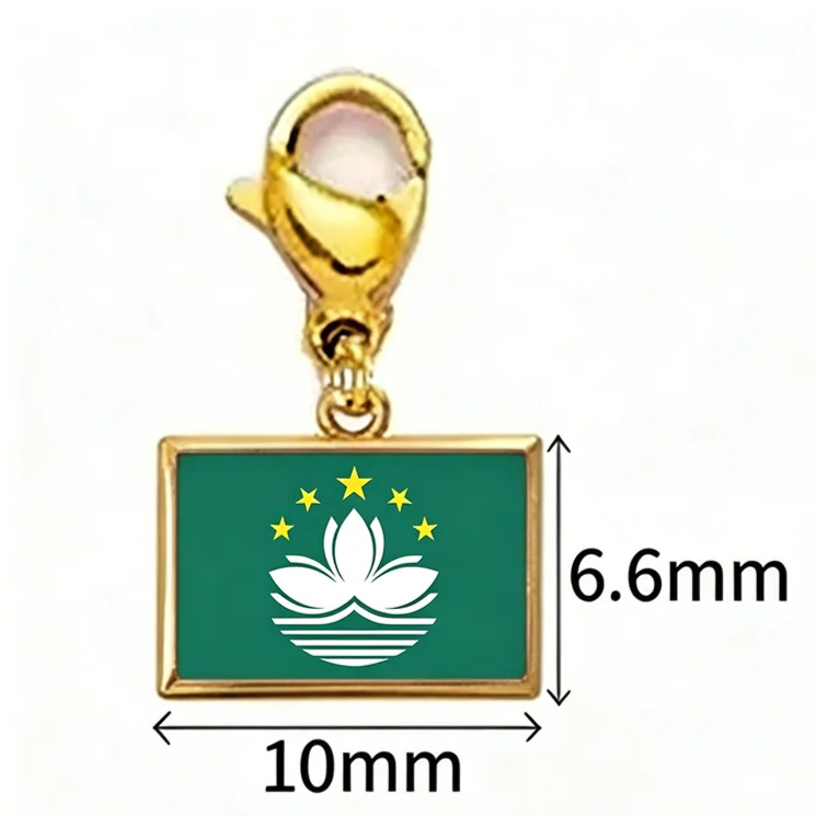 Stainless Steel National Flag Pendant Bracelet