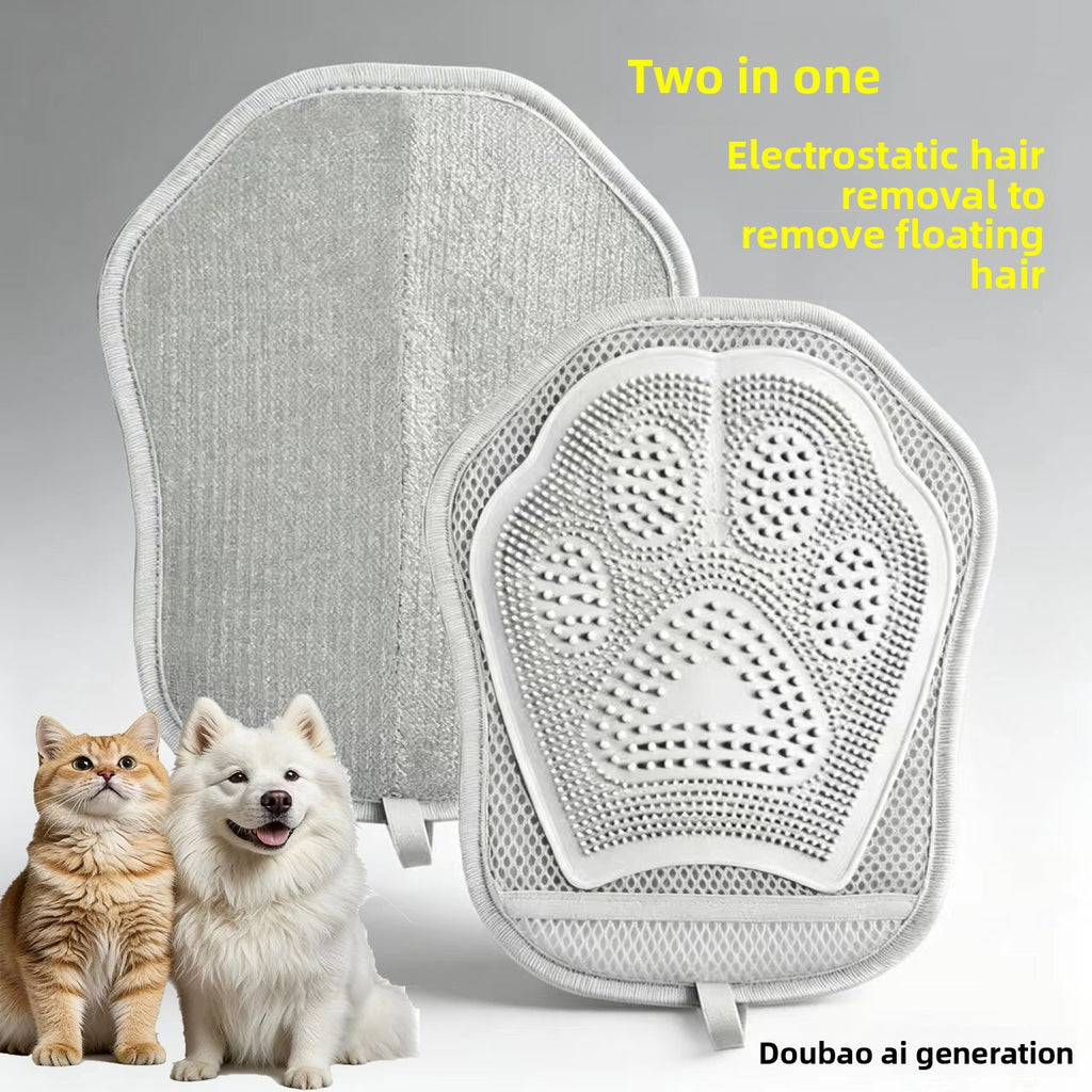 Pet Hair Remover Glove Electrostatic Adsorption Dual-Directional Brush