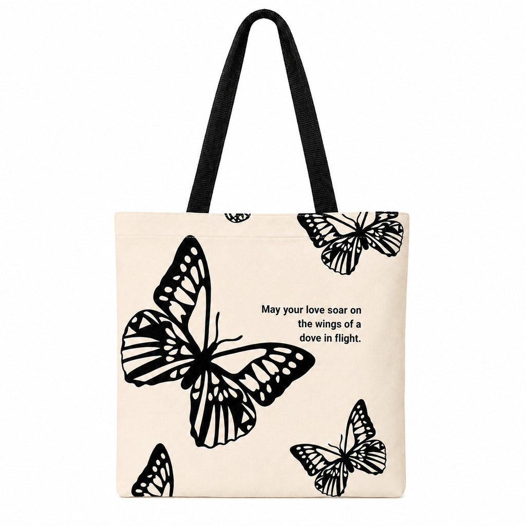 Floral Print Canvas Hand Carry Tote Bag