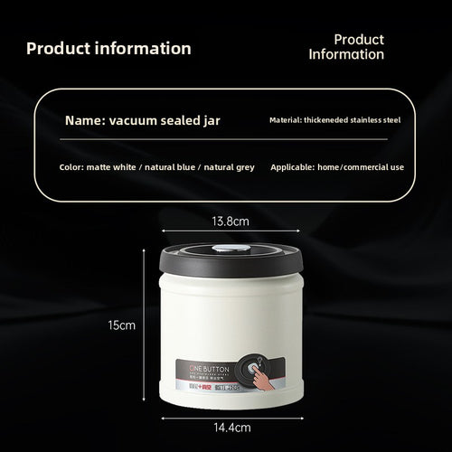 304 Storage Canister for Coffee Beans and Tea Leaves, Moisture-Proof Sealed Canister