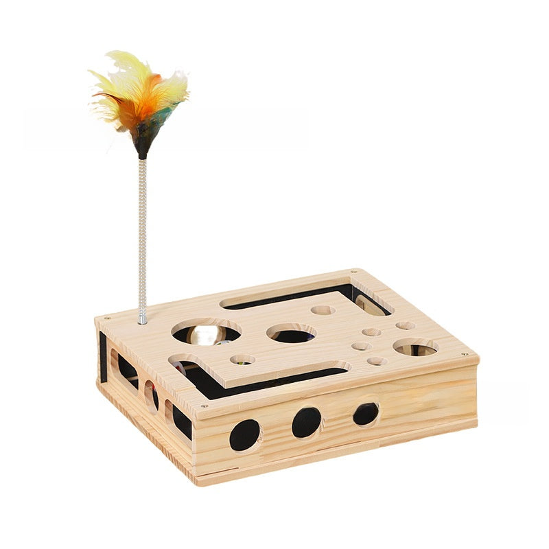 Solid Wood Cat Scratching Toy