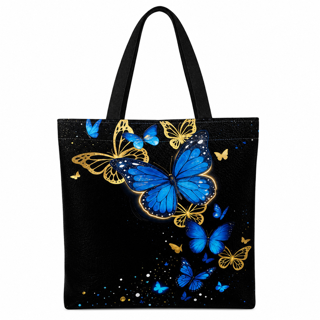 Floral Print Canvas Hand Carry Tote Bag
