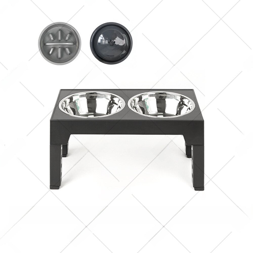 Adjustable Anti-Spill Pet Dog Bowl Stainless Steel Elevated Feeder