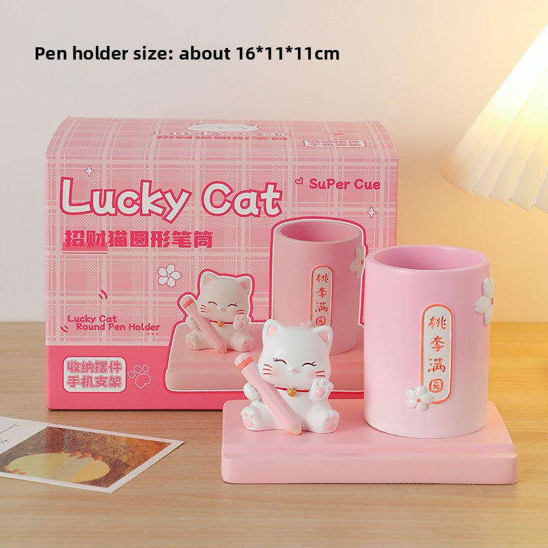 Rotating Panda Pen Holder with Quicksand Art