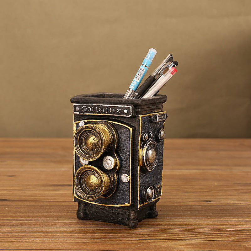 Retro Book Pen Holder Creative Multifunctional Resin Desk Organizer