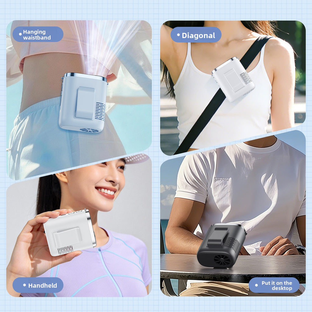 Portable USB Rechargeable Multi-Function Waist Fan