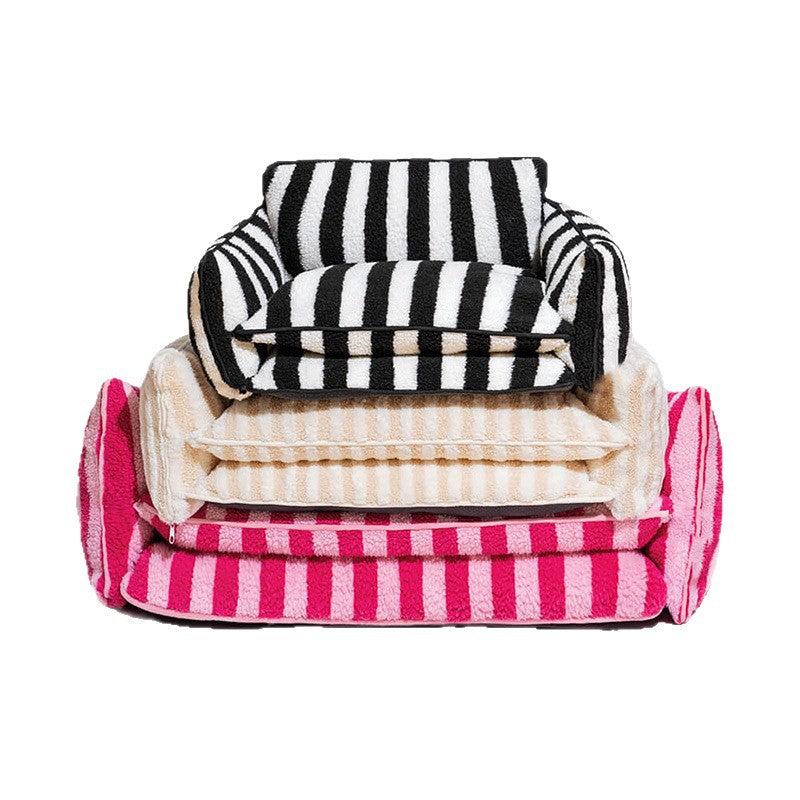 Removable Washable Striped Pet Dog Bed