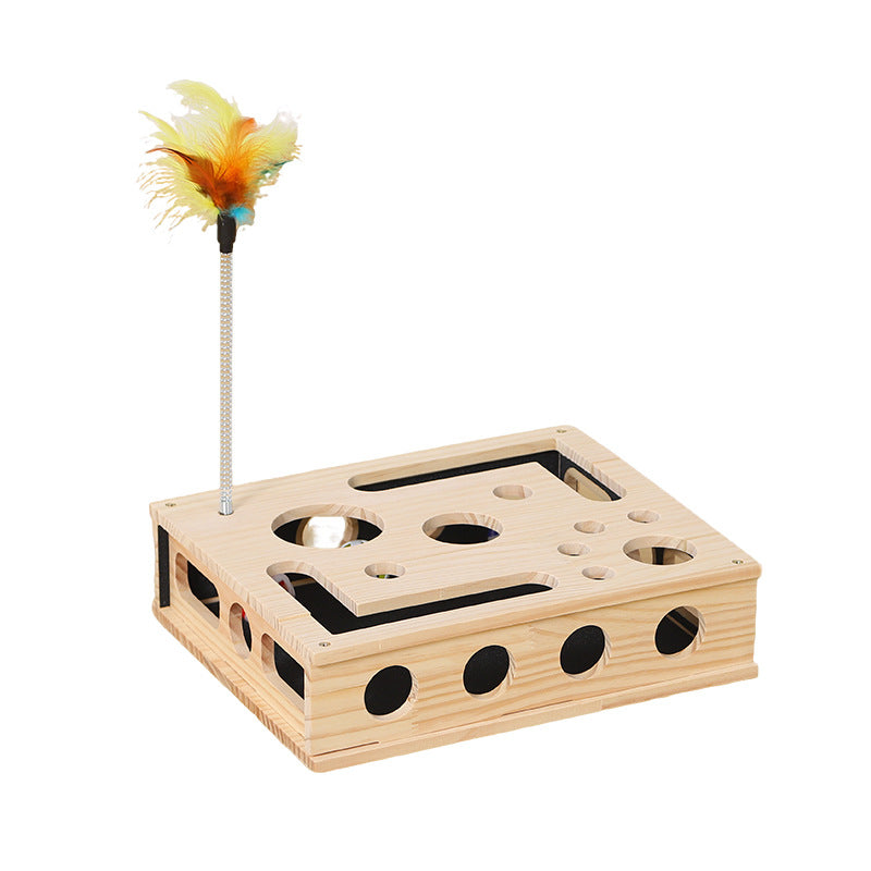 Solid Wood Cat Scratching Toy
