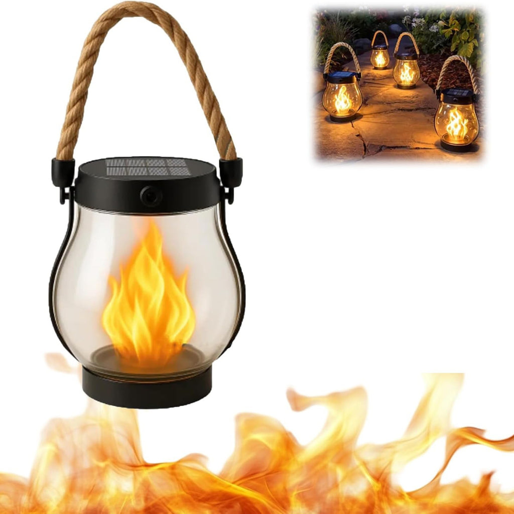 Solar Powered Motion Sensor Flame Lantern