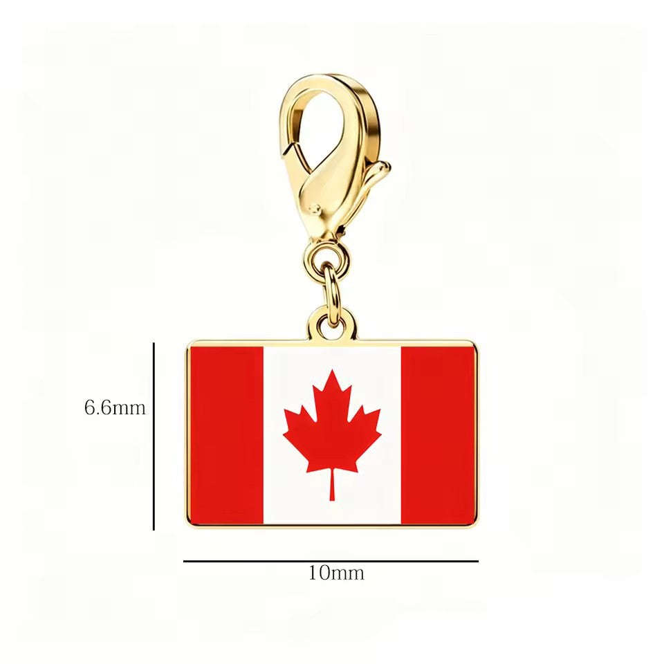 Stainless Steel National Flag Pendant Bracelet