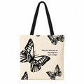 Floral Print Canvas Hand Carry Tote Bag