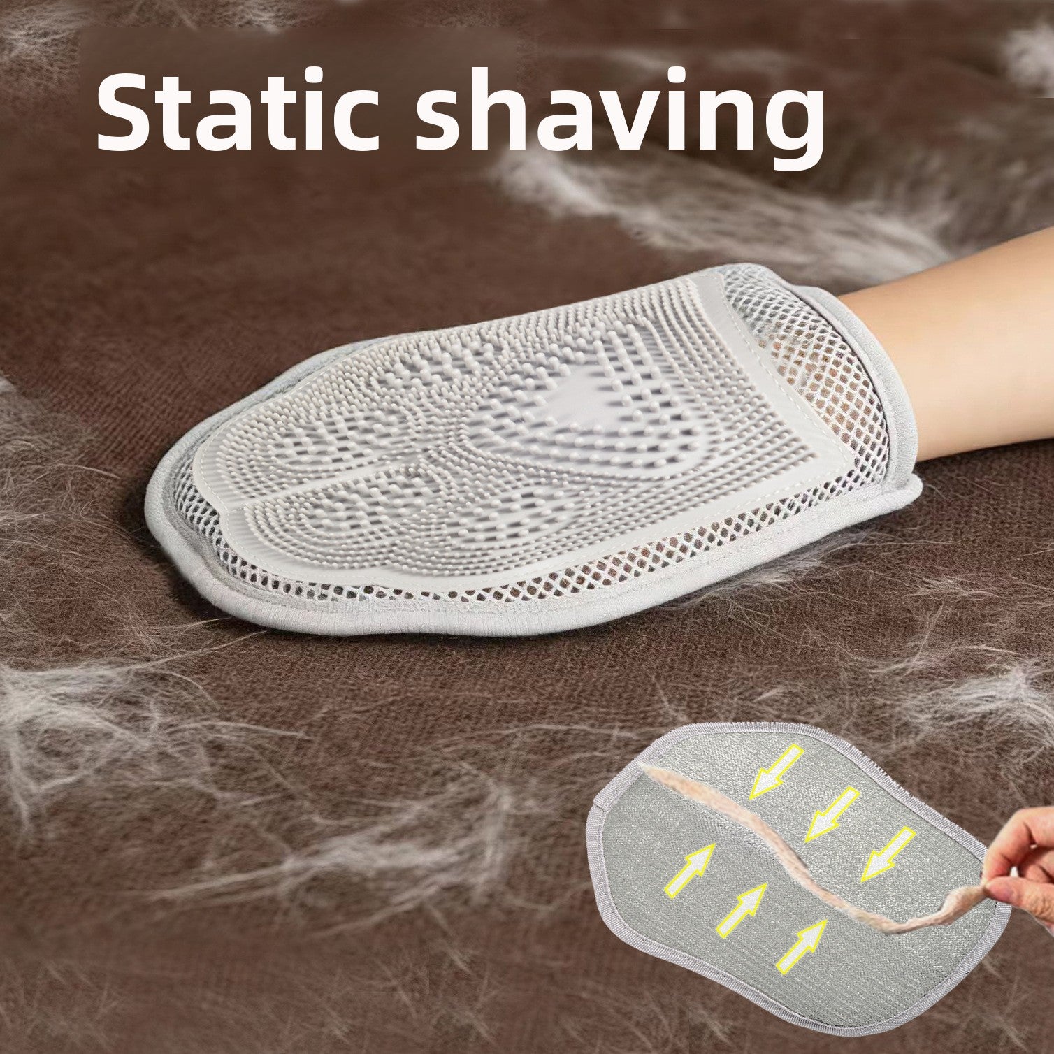 Pet Hair Remover Glove Electrostatic Adsorption Dual-Directional Brush