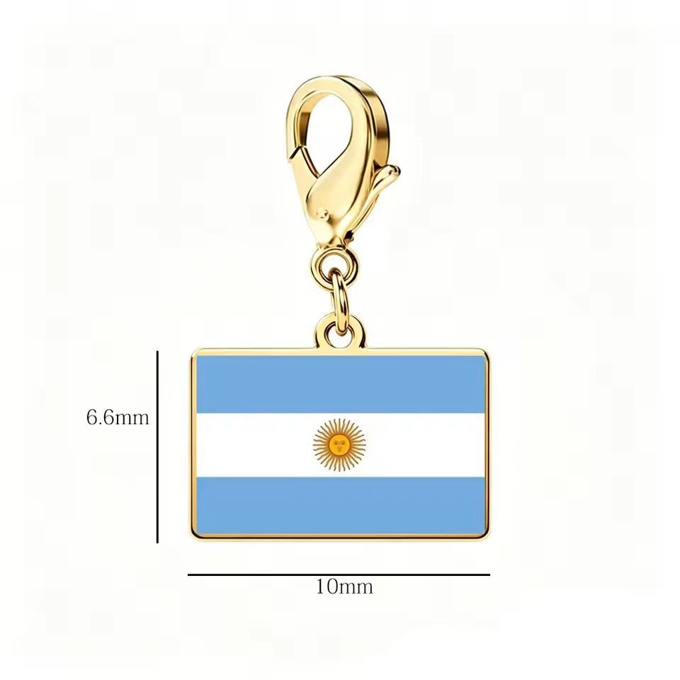 Stainless Steel National Flag Pendant Bracelet