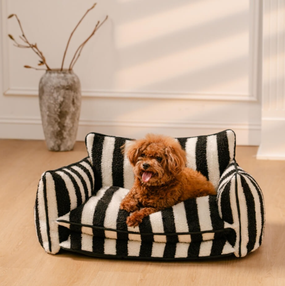 Removable Washable Striped Pet Dog Bed