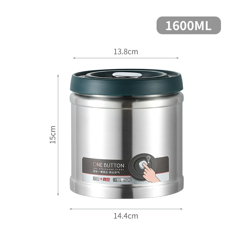 304 Storage Canister for Coffee Beans and Tea Leaves, Moisture-Proof Sealed Canister