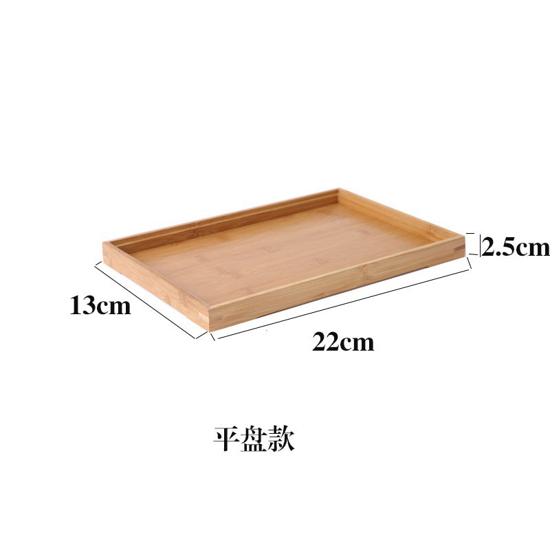 Bamboo Tray Household Solid Wood Rectangular Tea Tray Water Cup Tray Japanese Bread Wooden Tray Commercial End Dinner Tray