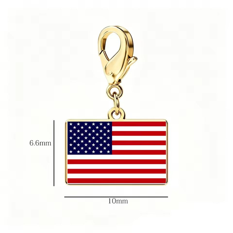 Stainless Steel National Flag Pendant Bracelet