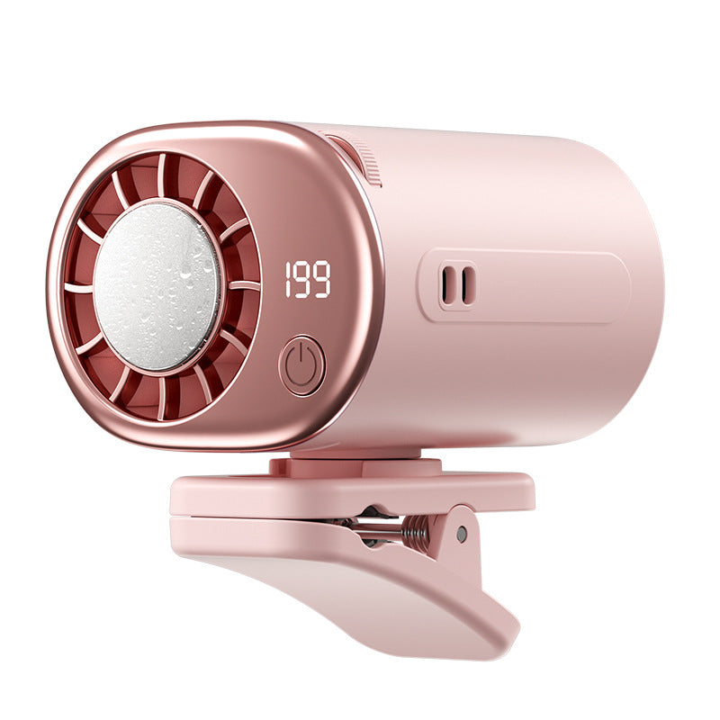 Ventola portatile a clip da cintura ricaricabile tramite USB con pellicola di ghiaccio