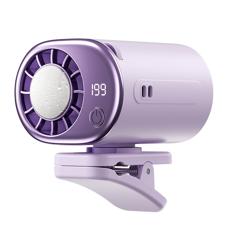 Ventola portatile a clip da cintura ricaricabile tramite USB con pellicola di ghiaccio