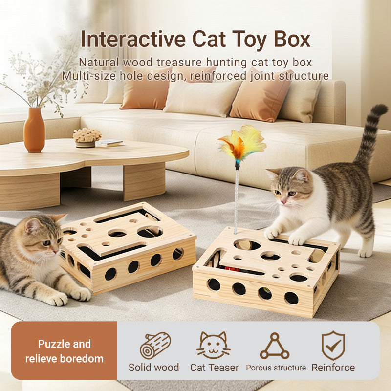 Solid Wood Cat Scratching Toy