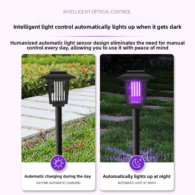 Lampe solaire anti-moustiques pour jardin extérieur