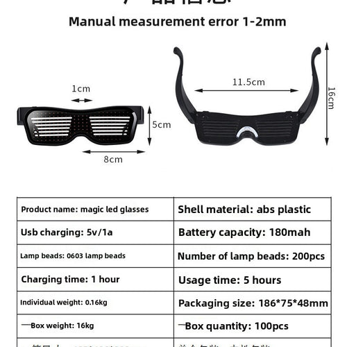 Bluetooth APP Controlled LED Light Up Glasses