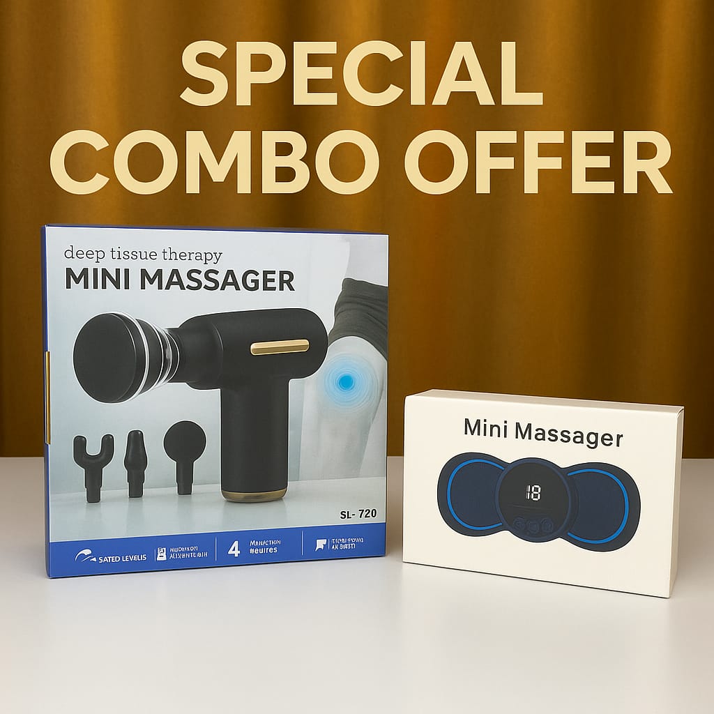 😍Mini Rechargeable Deep Tissue Therapy Massager SL-720 & Smart Mini Neck Massager Portable Electronic Stick Double Special Combo🔥